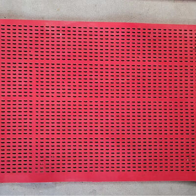 8mm Thickness Anti-Clog Rubber Screen Mat with Rectangular Holes for Dry Wet Screening