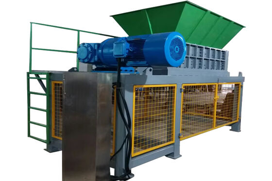 Industrial Double Shaft Shredder 60kW for Plastic Drums Recycling