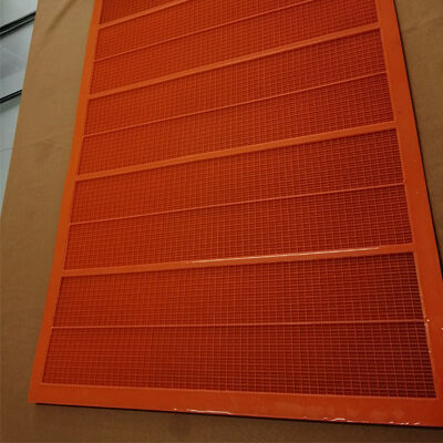 Pannello in PU arancione con rete da 0,5 mm 1040x700 mm per setacciatura a umido con elevata resistenza all'usura