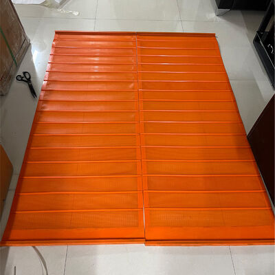 Tappetino per schermo in PU rosso con maglia da 5,0 mm, alta resistenza all'usura e installazione rapida per aggregati grossolani