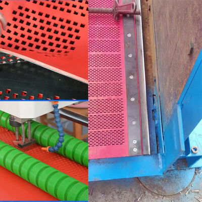 Pannello schermo in gomma larghezza 1,25 m spessore 8 mm con installazione a gancio per vagliatura a secco