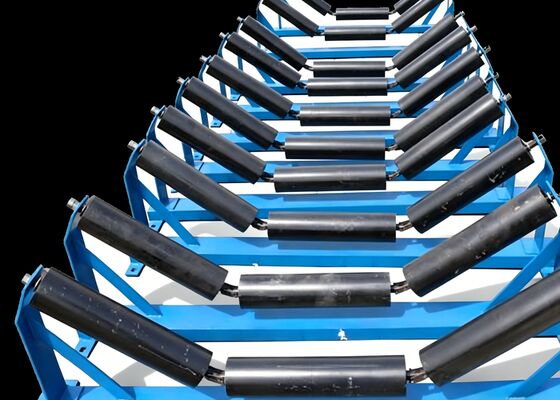 Sistema di trasporto per ambienti umidi con rullo trasportatore in HDPE con guscio in acciaio inossidabile