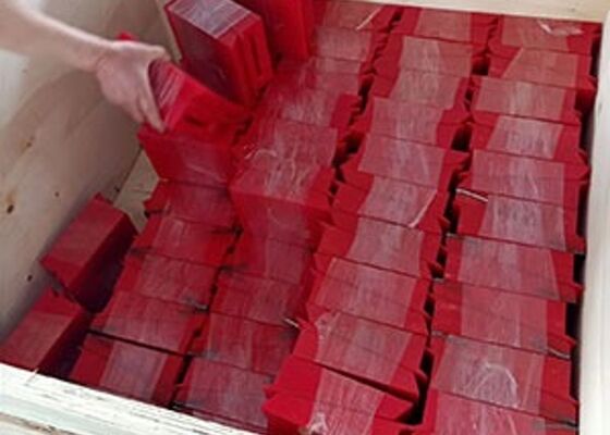 Cintura trasportatrice in poliuretano raschiatrice lamella rossa resistente all'impatto