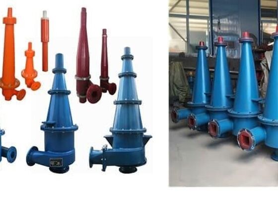 Separatore idrociclonico resistente all'usura con separazione centrifuga e capacità di 40-100 m3/h