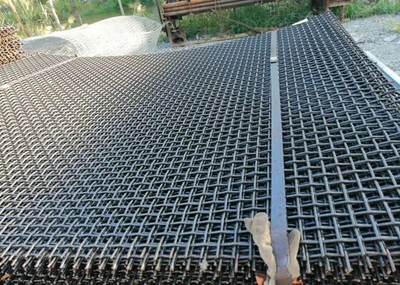Maglieria di fili di acciaio a manganese per la lavorazione di aggregati