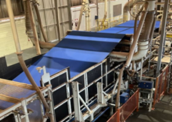 Cintura a rete di deaerazione in filamento di carbonio PET antistatico per pannelli di particelle MDF.